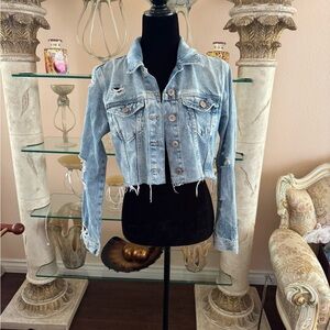 Forever 21 Blue Denim Crop Jacket New Size Small